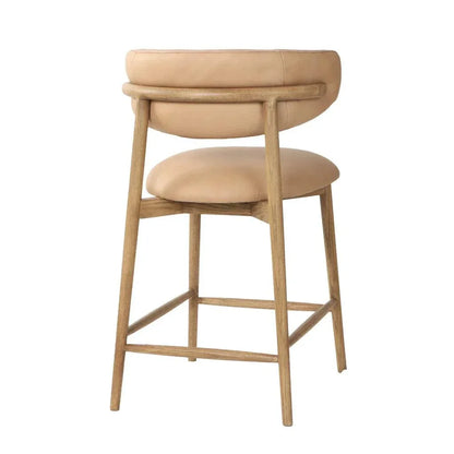 Milo Luxurious Leather Counter Stool - LOOMLAN - LH Imports - Counter Stools