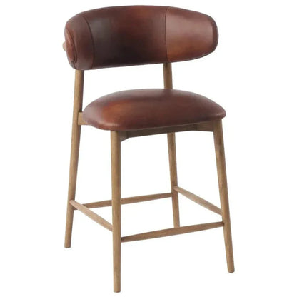 Milo Luxurious Leather Counter Stool - LOOMLAN - LH Imports - Counter Stools