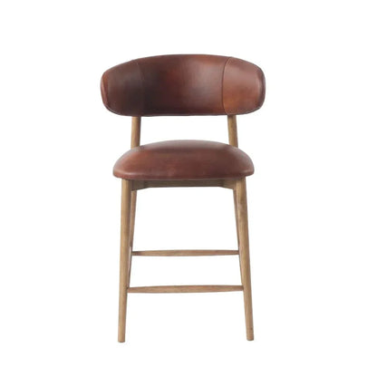 Milo Luxurious Leather Counter Stool - LOOMLAN - LH Imports - Counter Stools