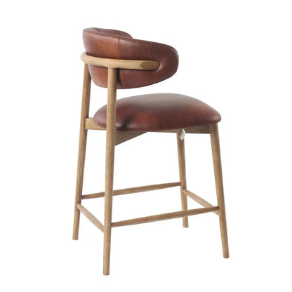 Milo Luxurious Leather Counter Stool - LOOMLAN - LH Imports - Counter Stools