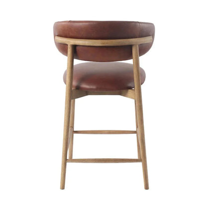 Milo Luxurious Leather Counter Stool - LOOMLAN - LH Imports - Counter Stools