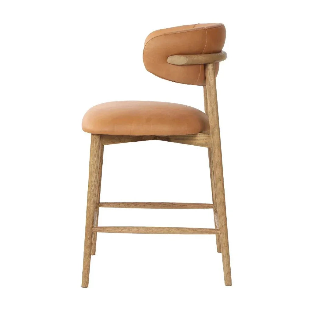 Milo Luxurious Leather Counter Stool - LOOMLAN - LH Imports - Counter Stools