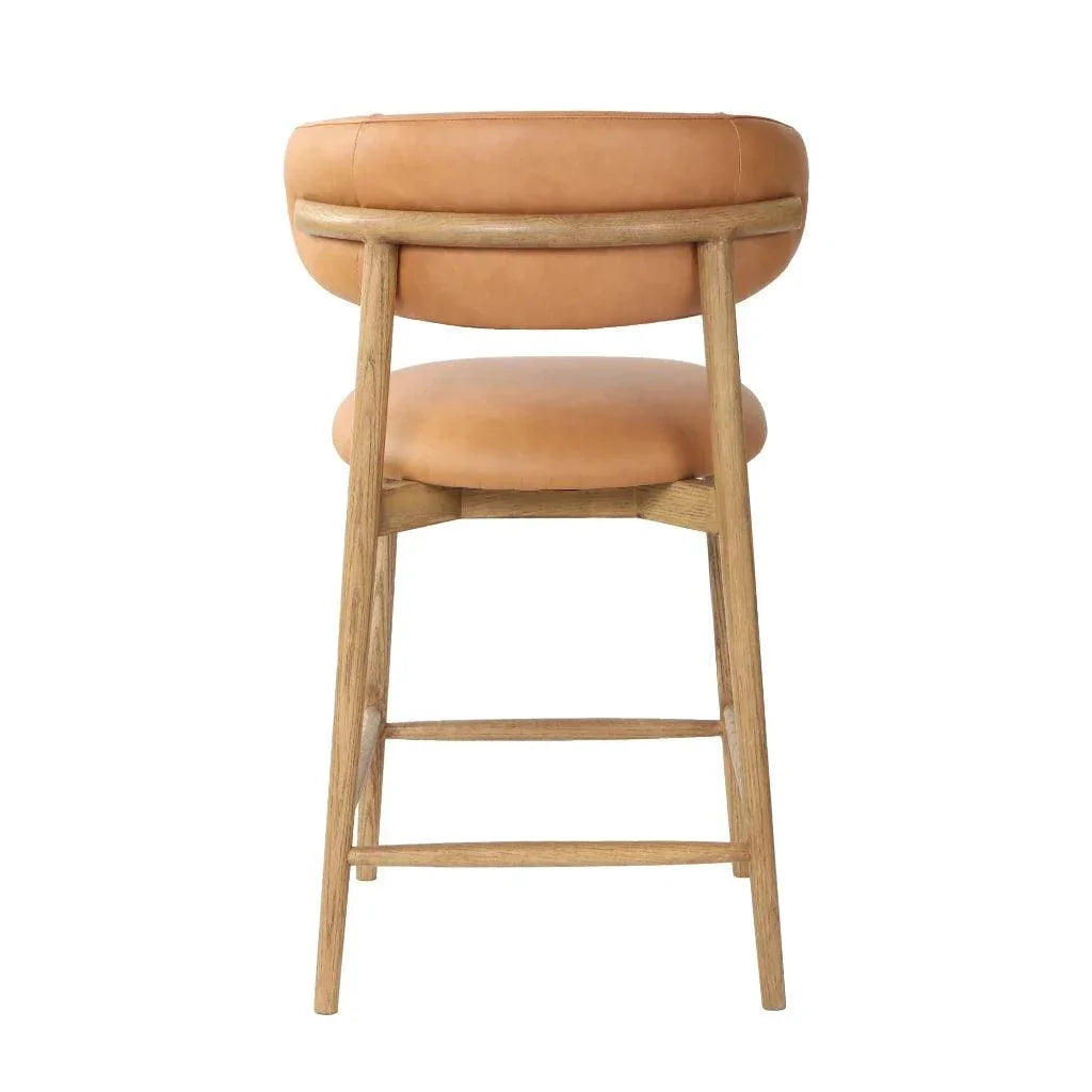 Milo Luxurious Leather Counter Stool - LOOMLAN - LH Imports - Counter Stools