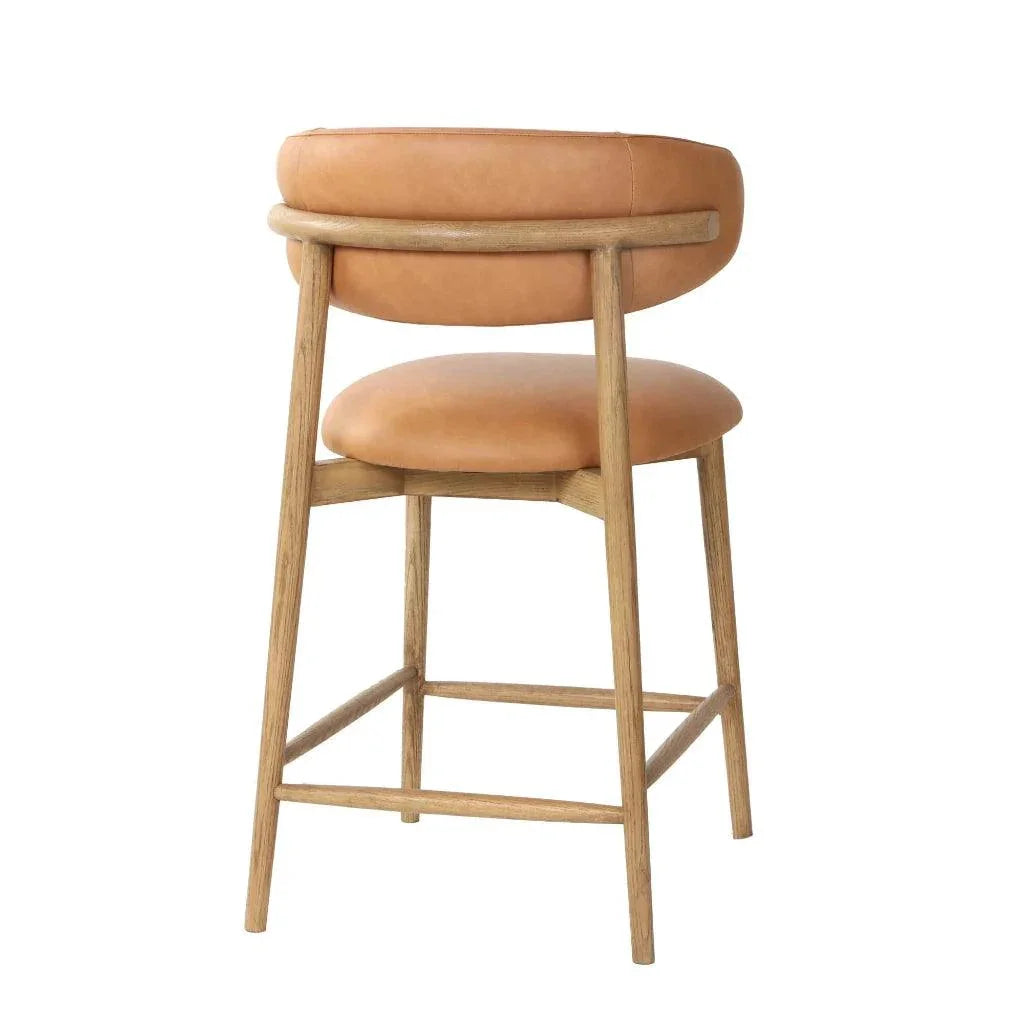 Milo Luxurious Leather Counter Stool - LOOMLAN - LH Imports - Counter Stools