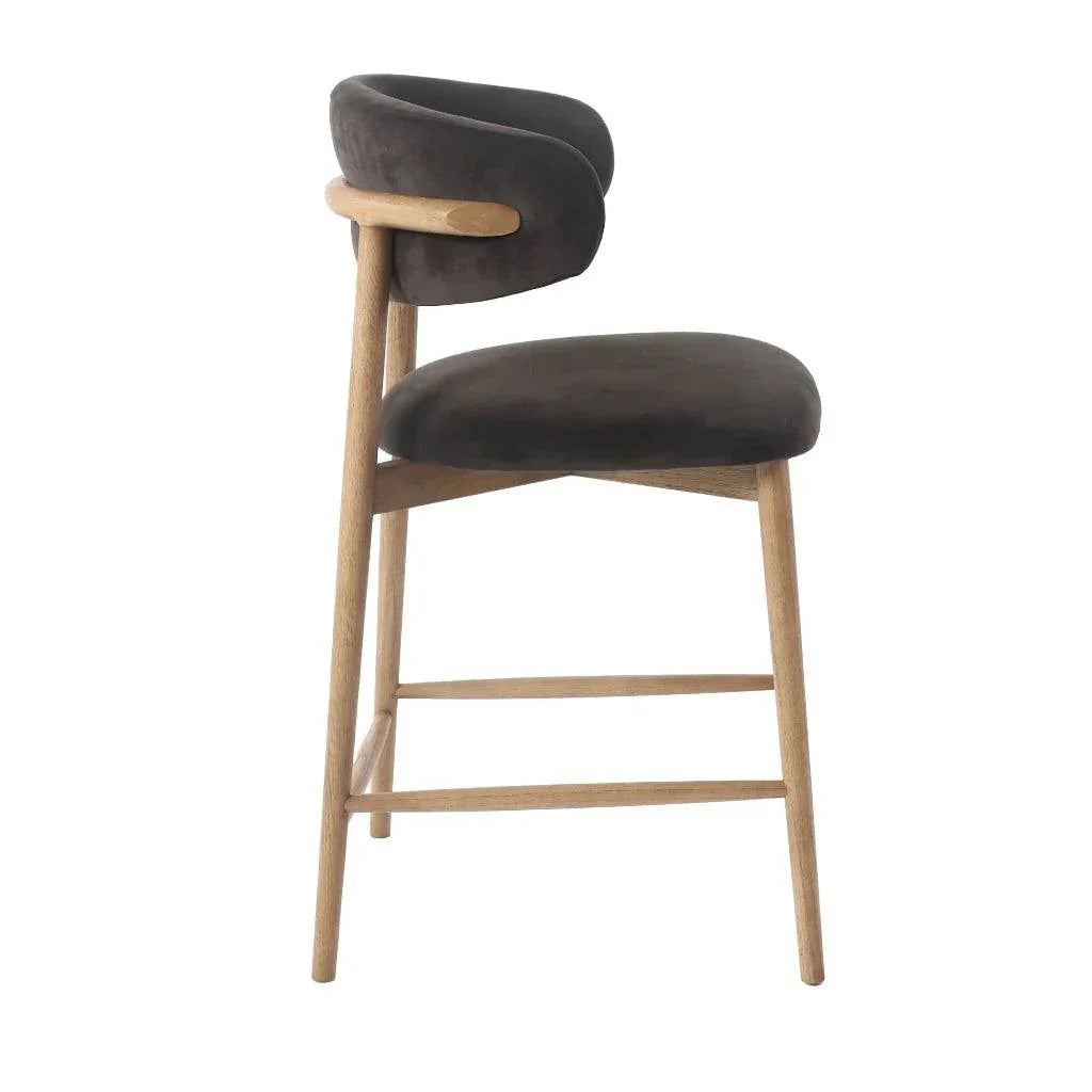 Milo Luxurious Leather Counter Stool - LOOMLAN - LH Imports - Counter Stools