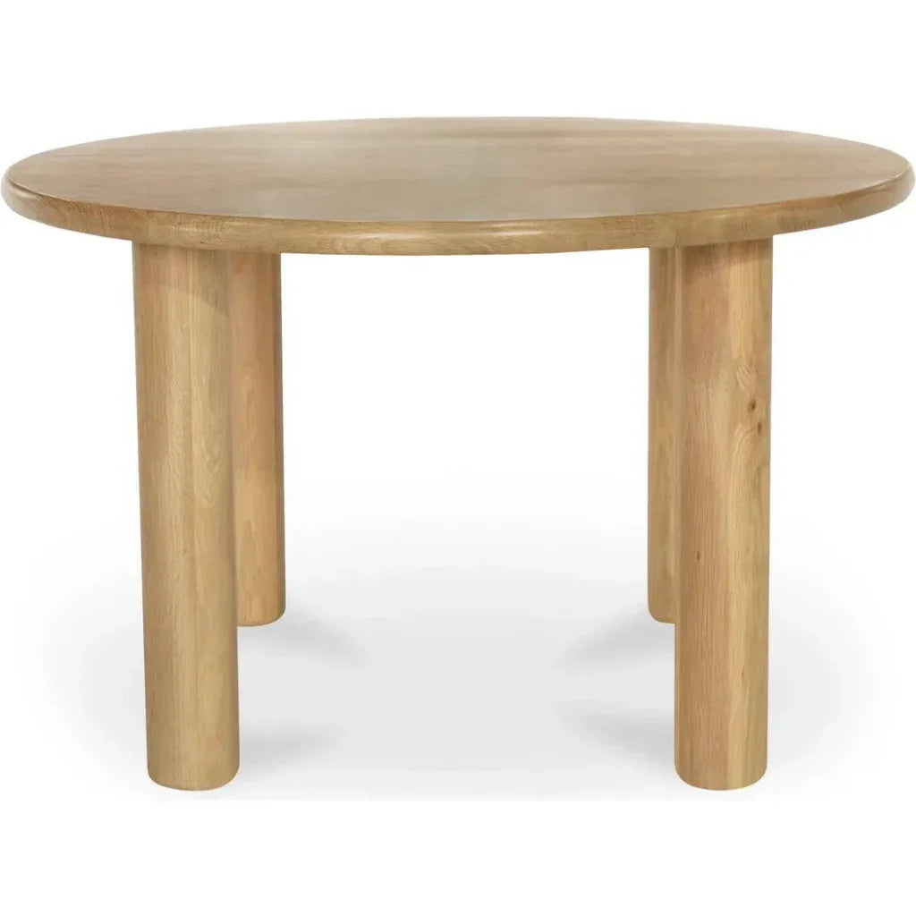 Milo Natural Solid Oak Round Dining Table-Dining Tables-Moe's Home-LOOMLAN