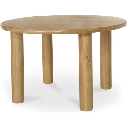 Milo Natural Solid Oak Round Dining Table-Dining Tables-Moe's Home-LOOMLAN