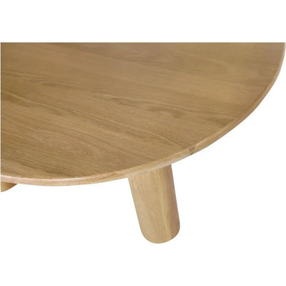 Milo Natural Solid Oak Round Dining Table-Dining Tables-Moe's Home-LOOMLAN