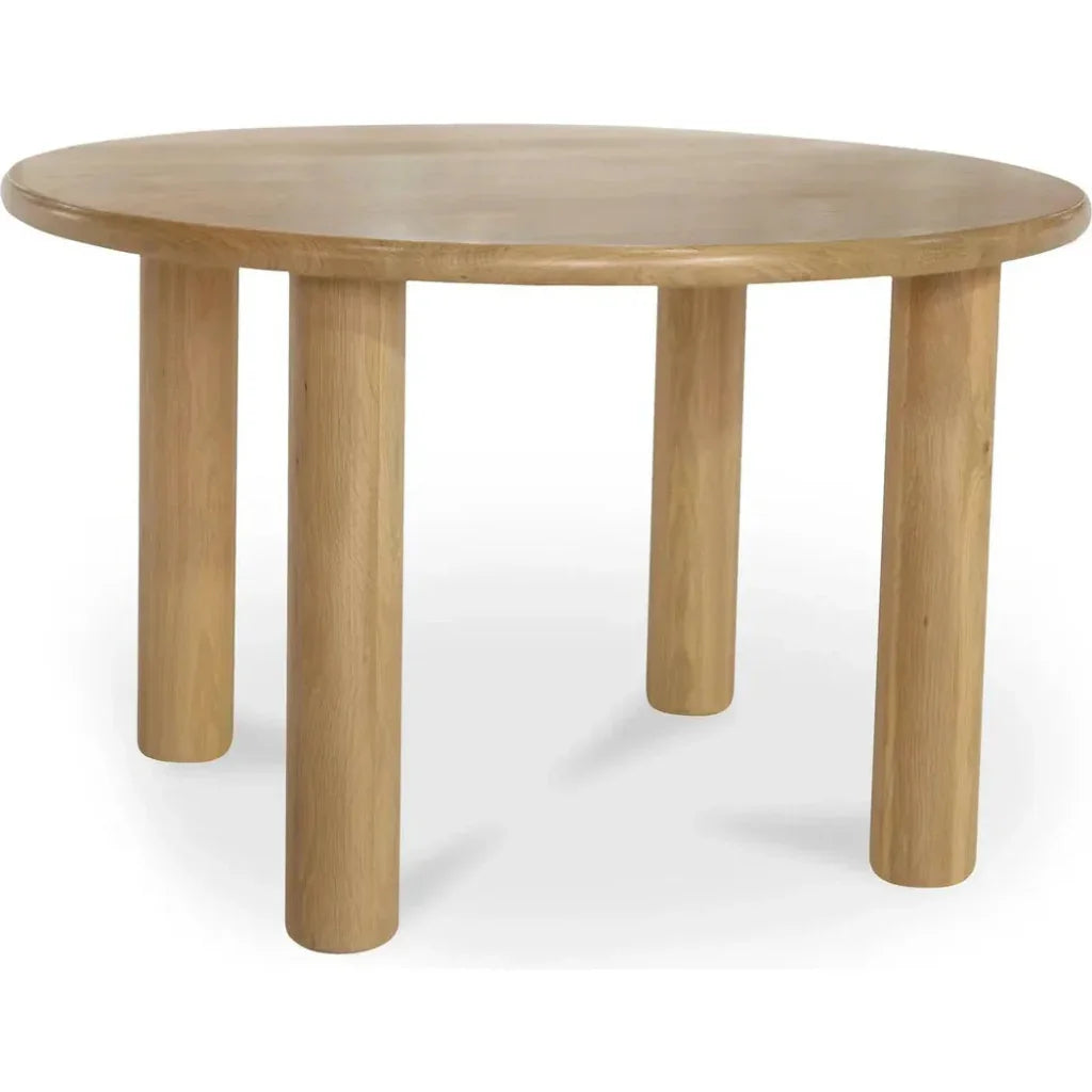 Milo Natural Solid Oak Round Dining Table-Dining Tables-Moe's Home-LOOMLAN