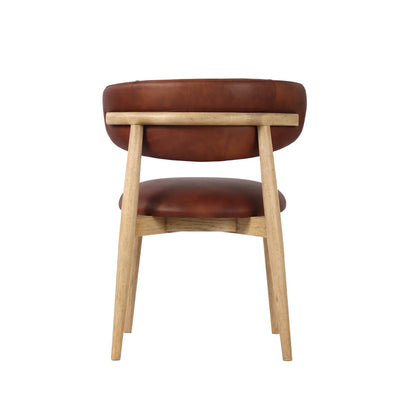 Milo Vintage Leather Armless Dining Chair