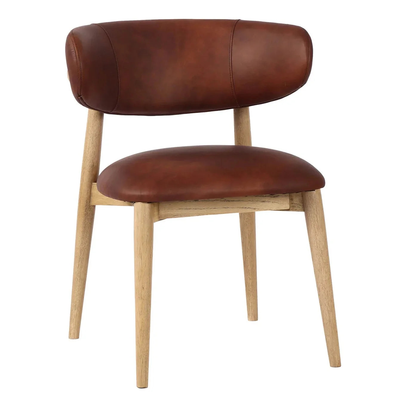 Milo Vintage Leather Armless Dining Chair - LOOMLAN - LH Imports - Dining Chairs