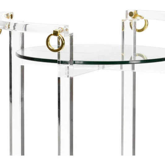 Milton Acrylic Framed Clear Pedestal - LOOMLAN - Chelsea House - Side Tables