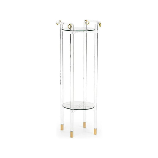 Milton Acrylic Framed Clear Pedestal - LOOMLAN - Chelsea House - Side Tables