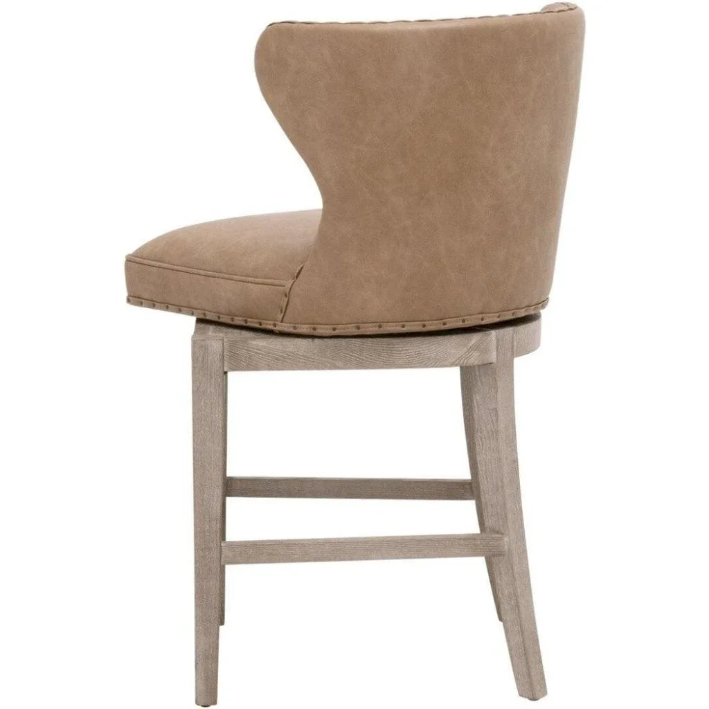 Milton Leather Swivel Counter Stool - LOOMLAN - Essentials For Living - Counter Stools