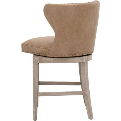 Milton Leather Swivel Counter Stool - LOOMLAN - Essentials For Living - Counter Stools