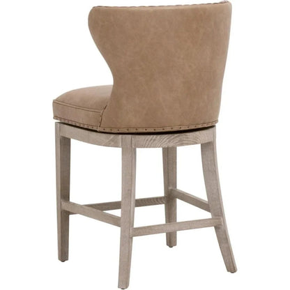 Milton Leather Swivel Counter Stool - LOOMLAN - Essentials For Living - Counter Stools