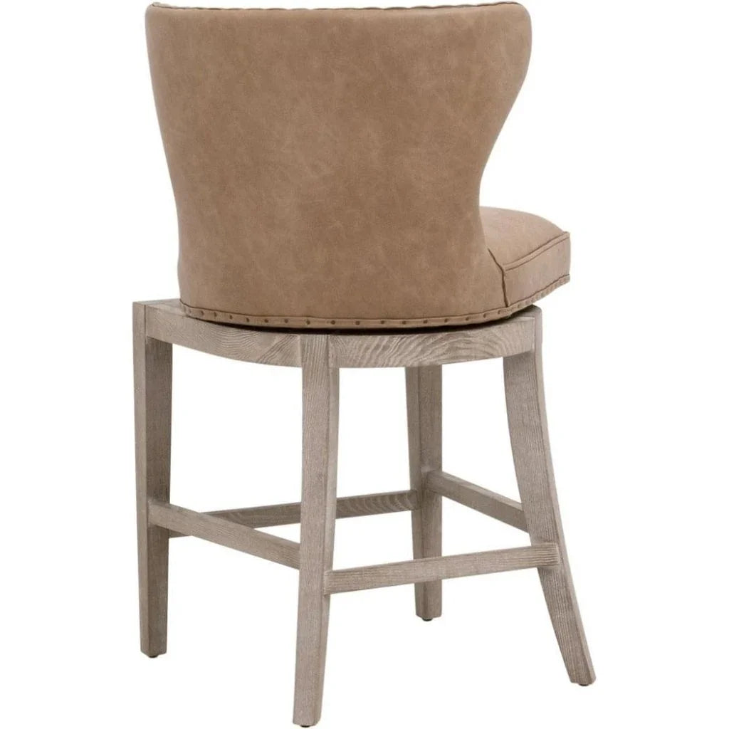 Milton Leather Swivel Counter Stool - LOOMLAN - Essentials For Living - Counter Stools