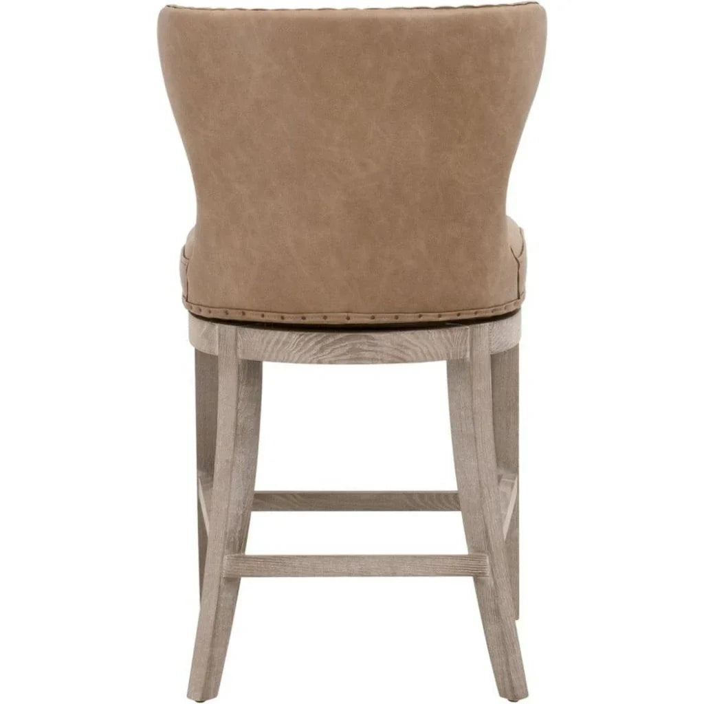 Milton Leather Swivel Counter Stool - LOOMLAN - Essentials For Living - Counter Stools