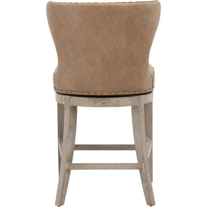 Milton Leather Swivel Counter Stool - LOOMLAN - Essentials For Living - Counter Stools
