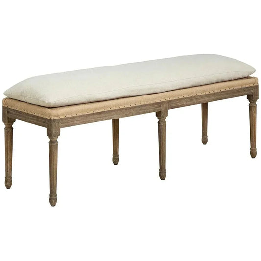 Milton Linen Stylish Bench - LOOMLAN - Furniture Classics - Dining Benches