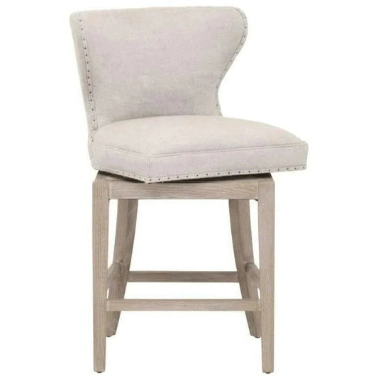 Milton Swivel Counter Stool Bisque French Linen - LOOMLAN - Essentials For Living - Counter Stools