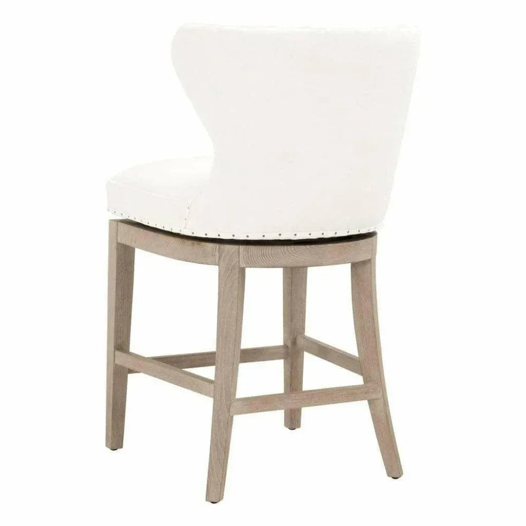 Milton Swivel Counter Stool LiveSmart White - LOOMLAN - Essentials For Living - Counter Stools