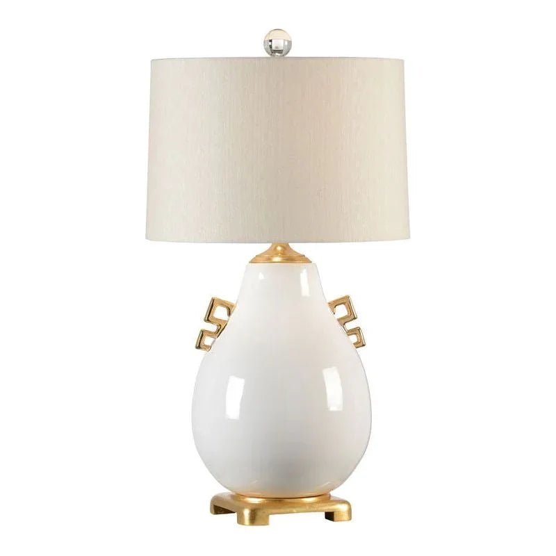 Ming White Glazed Ceramic Table Lamp - LOOMLAN - Wildwood - Table Lamps