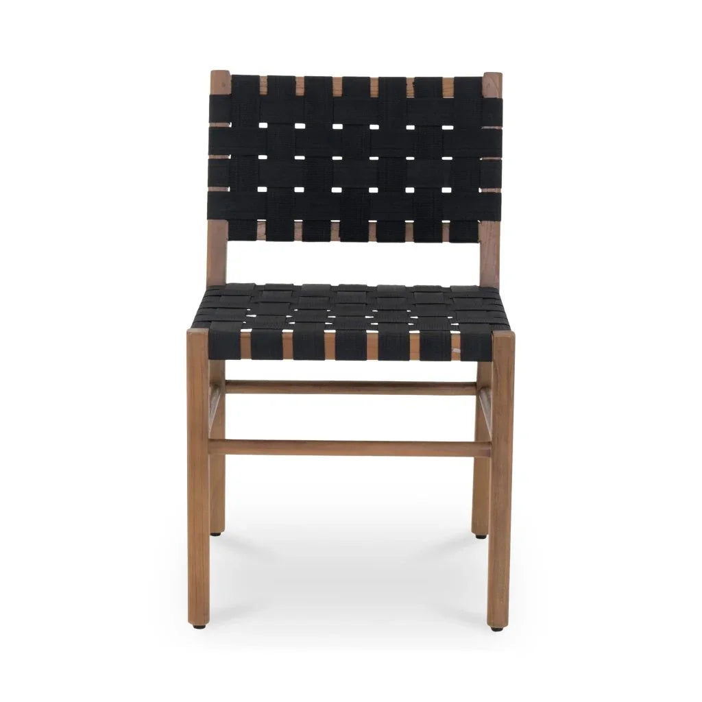 Mira Black Solid Teak Frame Outdoor Dining Chair-Outdoor Dining Chairs-Moe's Home-LOOMLAN