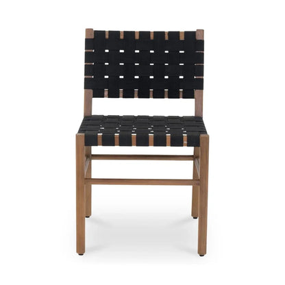 Mira Black Solid Teak Frame Outdoor Dining Chair-Outdoor Dining Chairs-Moe's Home-LOOMLAN