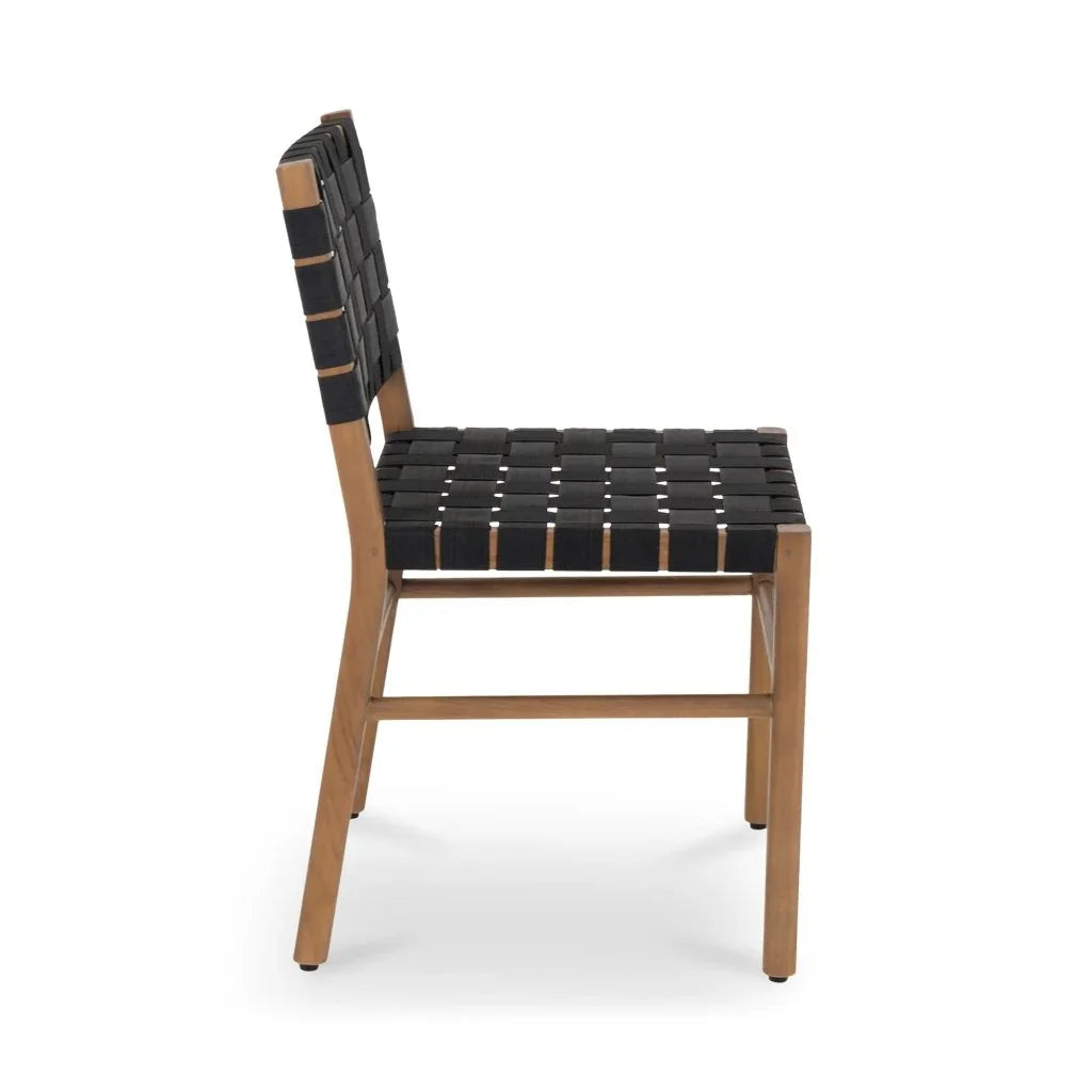 Mira Black Solid Teak Frame Outdoor Dining Chair-Outdoor Dining Chairs-Moe's Home-LOOMLAN