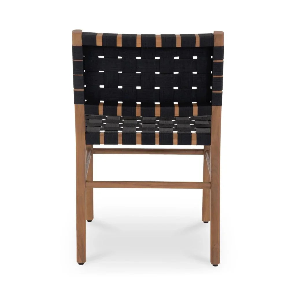 Mira Black Solid Teak Frame Outdoor Dining Chair-Outdoor Dining Chairs-Moe's Home-LOOMLAN