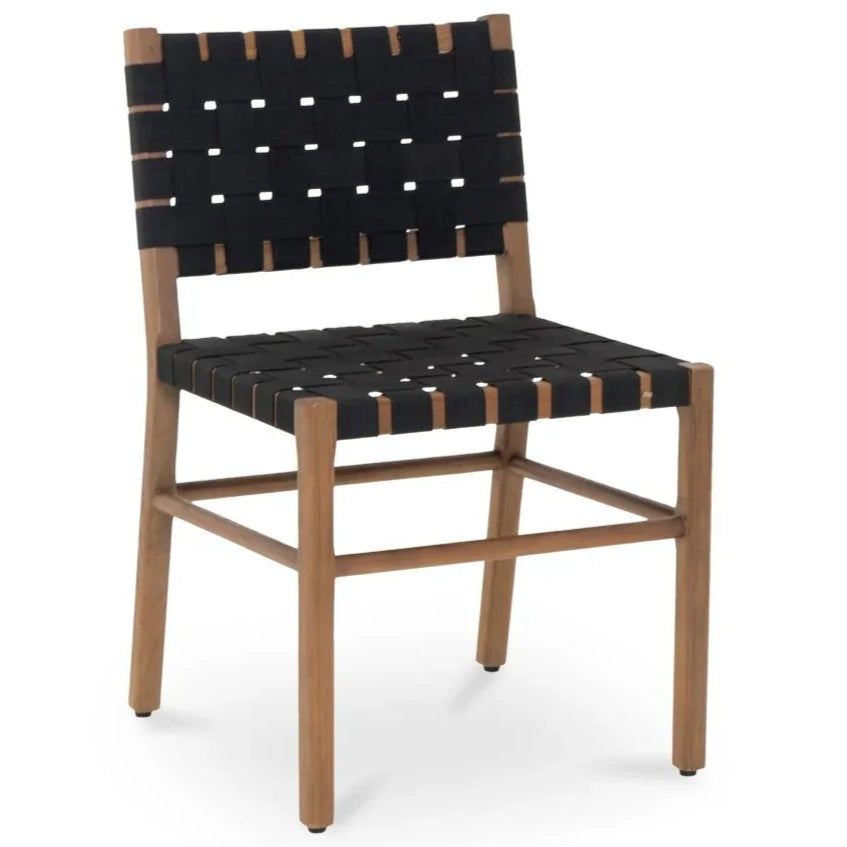 Mira Black Solid Teak Frame Outdoor Dining Chair-Outdoor Dining Chairs-Moe's Home-LOOMLAN