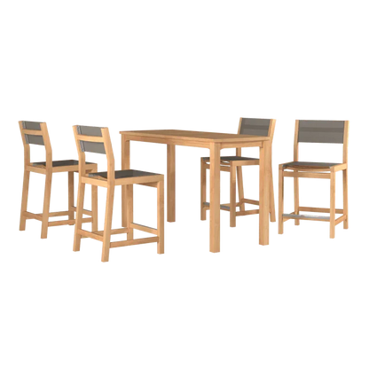 Mirador Teak Patio Rectangular Counter Height Table-Outdoor Counter Tables-HiTeak-LOOMLAN