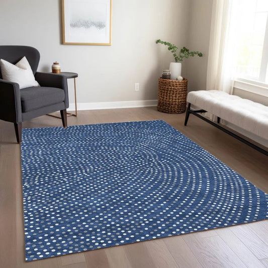 Mirelia Blue Washable Indoor-Outdoor Rug-Outdoor Rugs-LOOMLAN Rugs-LOOMLAN