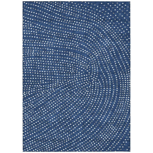 Mirelia Blue Washable Indoor-Outdoor Rug-Outdoor Rugs-LOOMLAN Rugs-2'6" x 3'10"-LOOMLAN