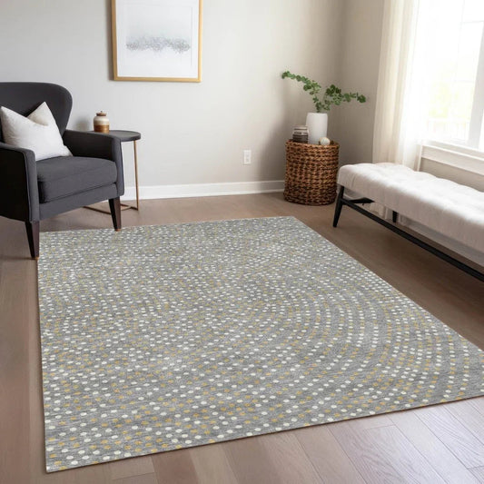 Mirelia Gray Washable Indoor-Outdoor Rug-Outdoor Rugs-LOOMLAN Rugs-LOOMLAN