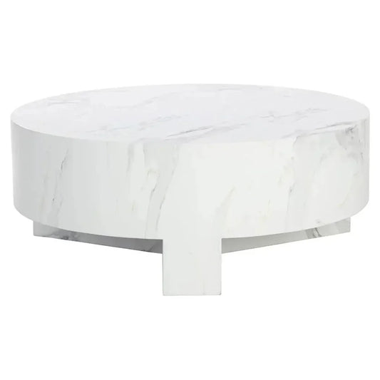 Mirella Coffee Table With White Marble-Outdoor Coffee Tables-SUNPAN-LOOMLAN