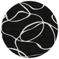 Mirelle Black Washable Indoor-Outdoor Rug-Outdoor Rugs-LOOMLAN Rugs-8' x 8'-LOOMLAN