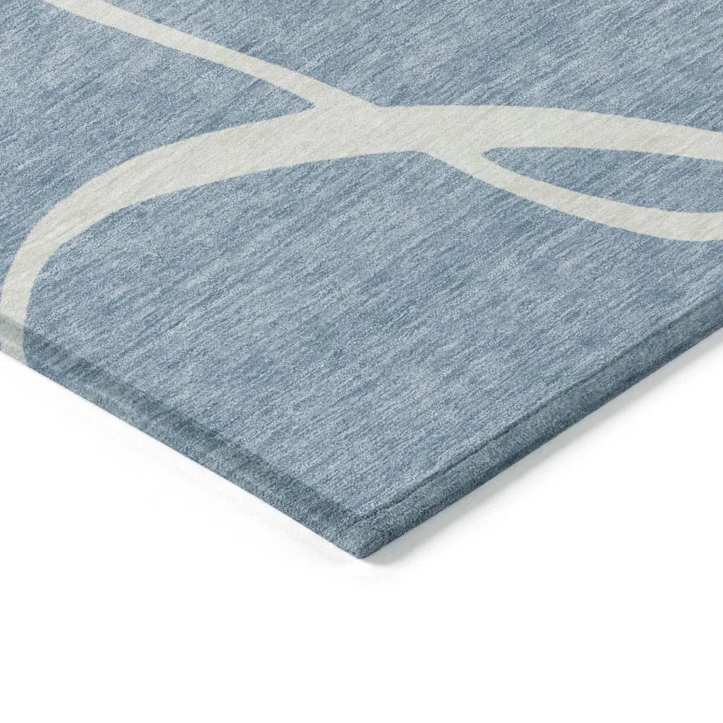 Mirelle Blue Washable Indoor-Outdoor Rug-Outdoor Rugs-LOOMLAN Rugs-LOOMLAN