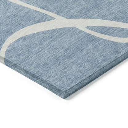Mirelle Blue Washable Indoor-Outdoor Rug-Outdoor Rugs-LOOMLAN Rugs-LOOMLAN