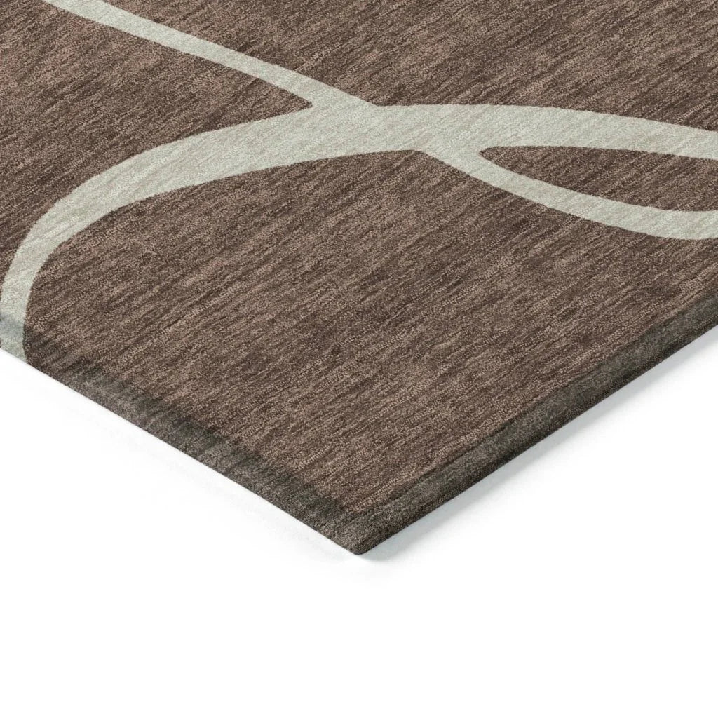 Mirelle Brown Washable Indoor-Outdoor Rug-Outdoor Rugs-LOOMLAN Rugs-LOOMLAN
