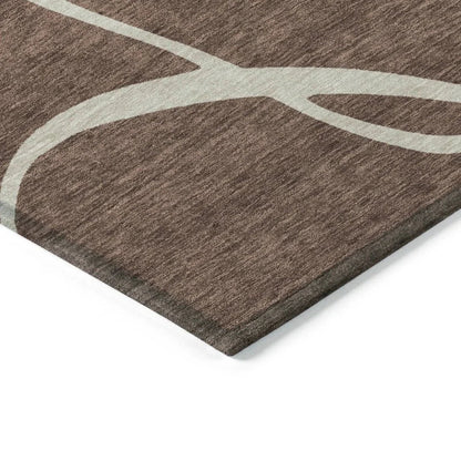 Mirelle Brown Washable Indoor-Outdoor Rug-Outdoor Rugs-LOOMLAN Rugs-LOOMLAN
