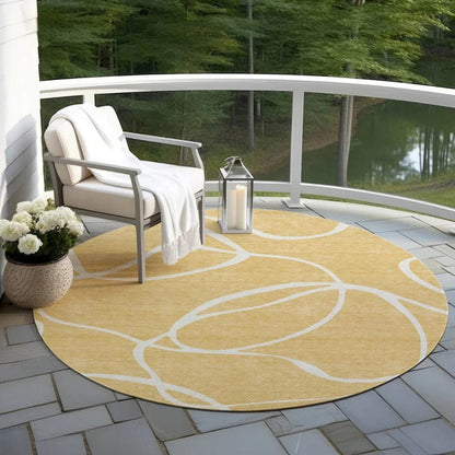 Mirelle Gold Washable Indoor-Outdoor Rug-Outdoor Rugs-LOOMLAN Rugs-LOOMLAN