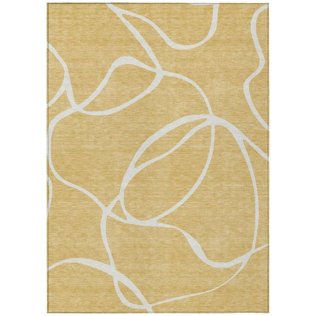 Mirelle Gold Washable Indoor-Outdoor Rug-Outdoor Rugs-LOOMLAN Rugs-2'6" x 3'10"-LOOMLAN