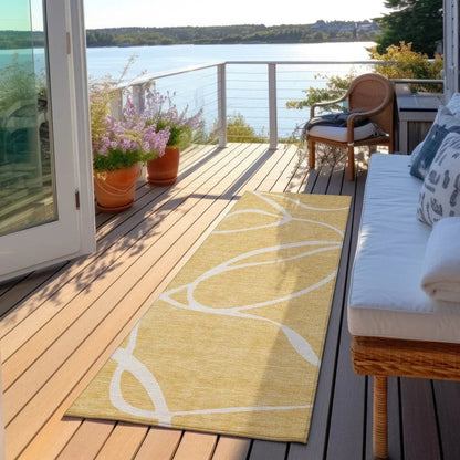Mirelle Gold Washable Indoor-Outdoor Rug-Outdoor Rugs-LOOMLAN Rugs-LOOMLAN