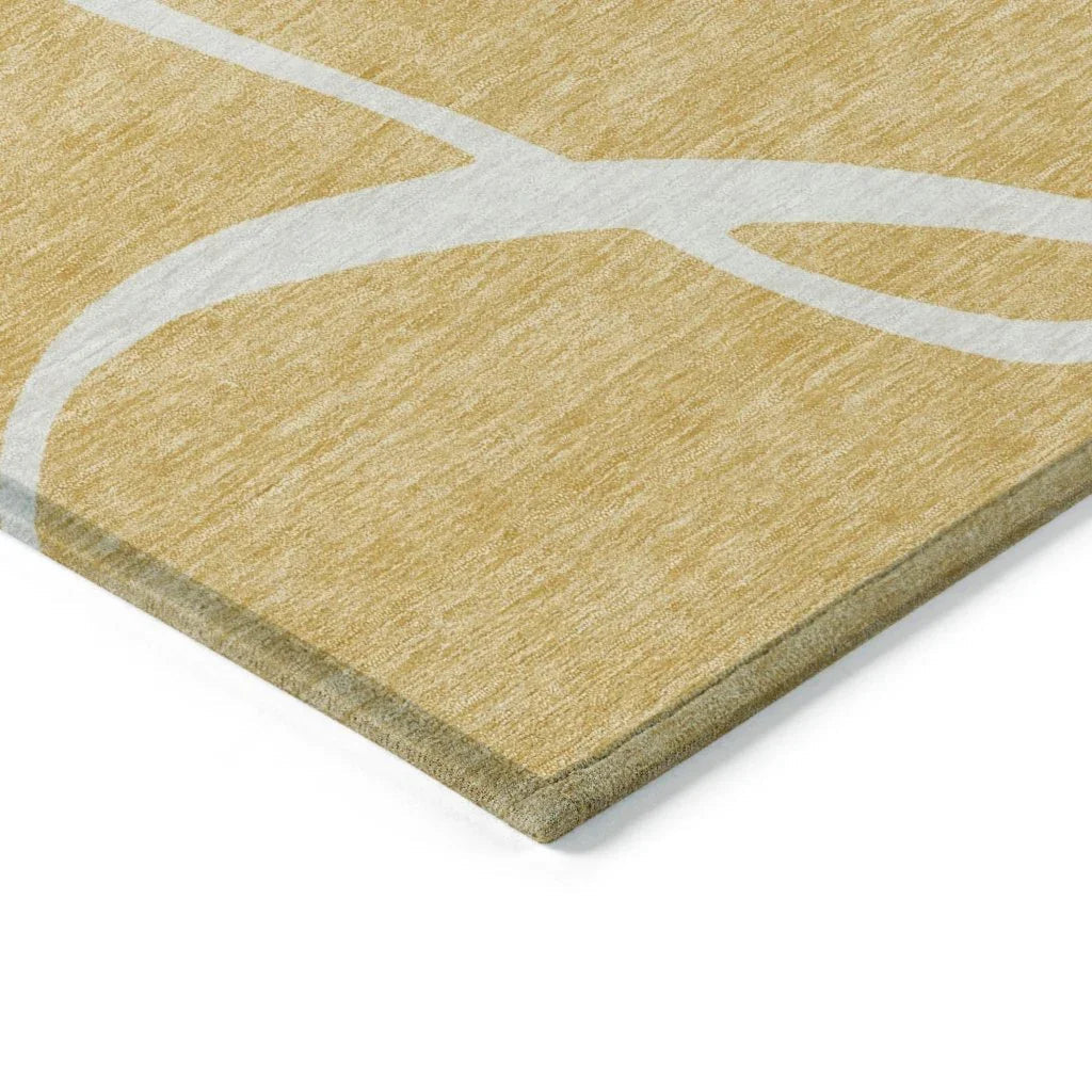 Mirelle Gold Washable Indoor-Outdoor Rug-Outdoor Rugs-LOOMLAN Rugs-LOOMLAN