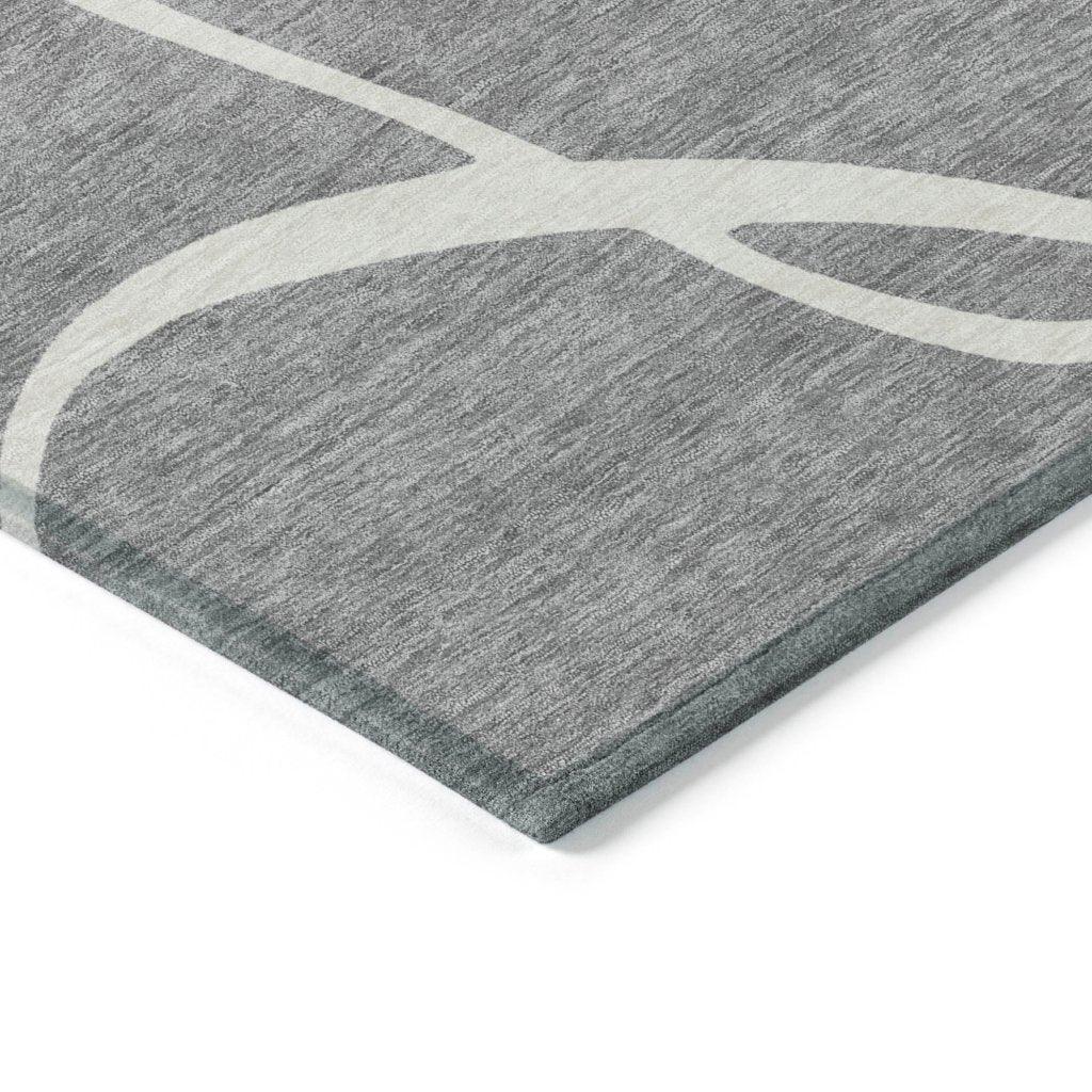 Mirelle Gray Washable Indoor-Outdoor Rug-Outdoor Rugs-LOOMLAN Rugs-LOOMLAN