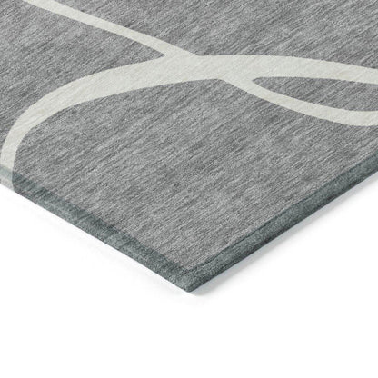 Mirelle Gray Washable Indoor-Outdoor Rug-Outdoor Rugs-LOOMLAN Rugs-LOOMLAN