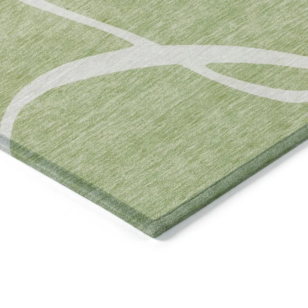 Mirelle Green Washable Indoor-Outdoor Rug-Outdoor Rugs-LOOMLAN Rugs-LOOMLAN