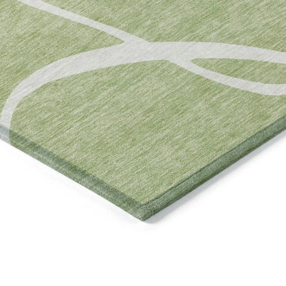 Mirelle Green Washable Indoor-Outdoor Rug-Outdoor Rugs-LOOMLAN Rugs-LOOMLAN